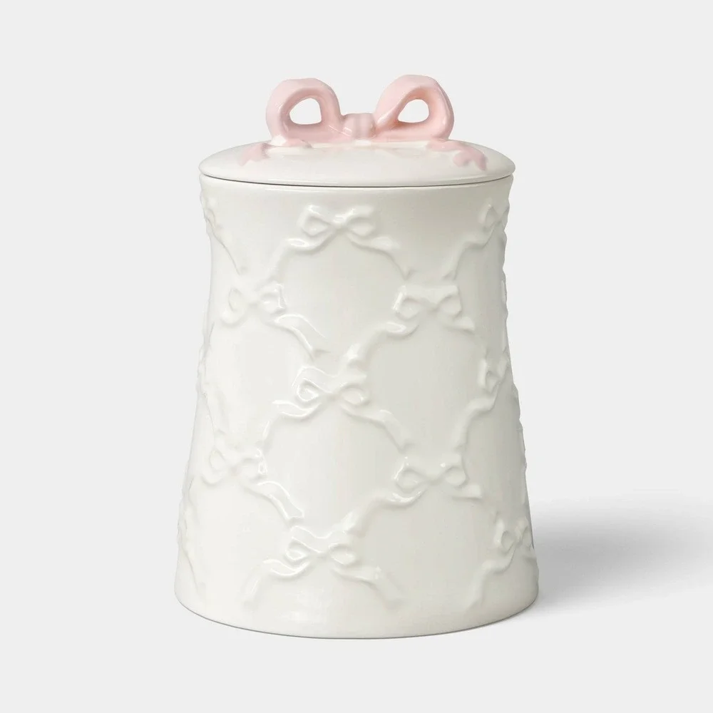 50.64oz Bow Food Canister Cream - Room Essentials, Target